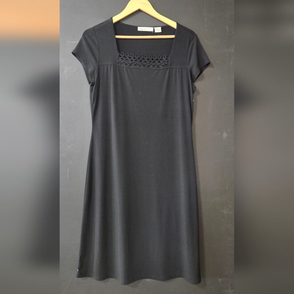 Liz Claiborne Black Dress with Modern Neckline